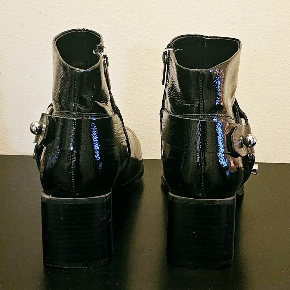 Black Patent Leather Ankle Boots - Picture 5 of 6